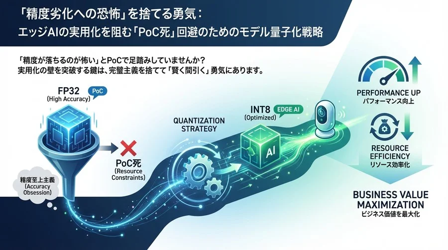 「精度劣化への恐怖」を捨てる勇気：エッジAIの実用化を阻む「PoC死」回避のためのモデル量子化戦略