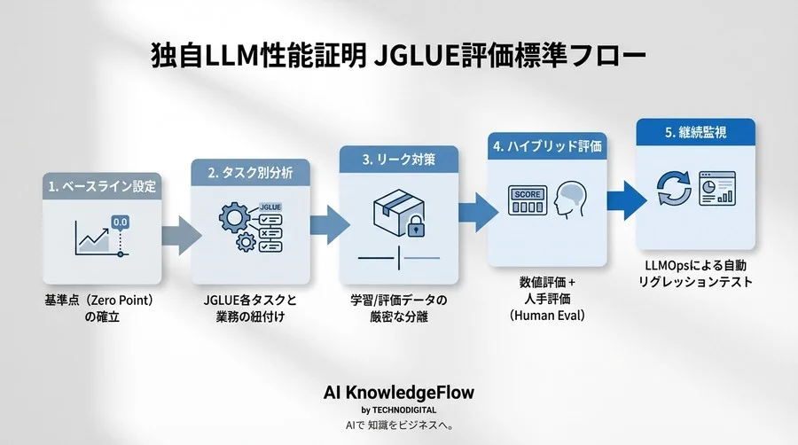 「なんとなく賢い」を脱却せよ。独自LLMの性能を証明するJGLUE評価フローの標準手順 - Conclusion Image