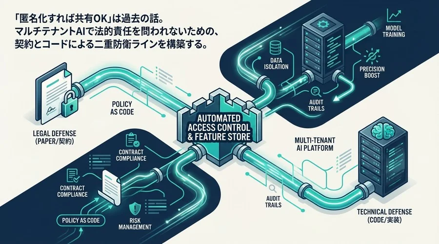 マルチテナントAIの法的防衛線：特徴量ストアとアクセス制御の自動化戦略