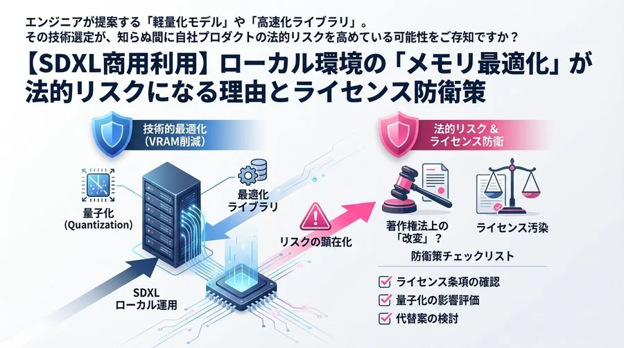 【SDXL商用利用】ローカル環境の「メモリ最適化」が法的リスクになる理由とライセンス防衛策