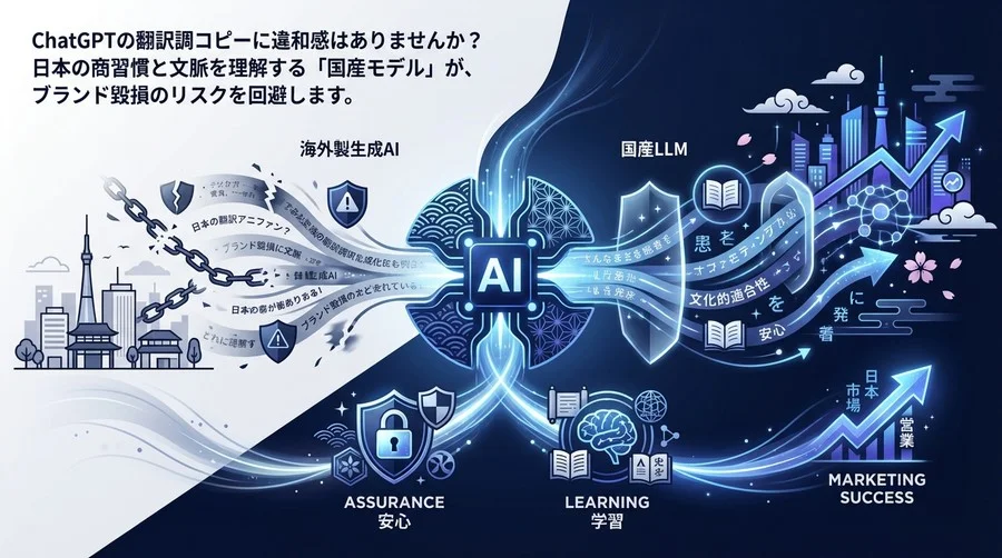 国産LLMが拓く日本市場攻略：文化的適合性とリスク回避で選ぶ「安心」のマーケティングAI戦略