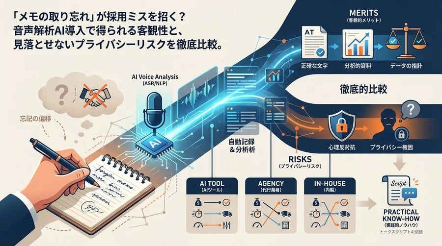 「メモの取り忘れ」が採用ミスを招く？音声解析AI導入の客観的メリットと見落とせないプライバシーリスク徹底比較