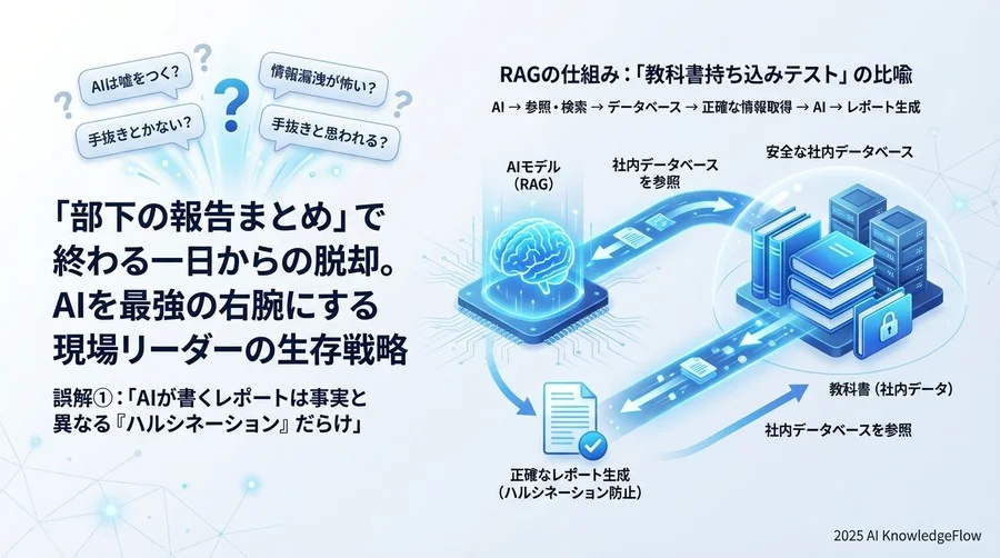 誤解①：「AIが書くレポートは事実と異なる『ハルシネーション』だらけ」 - Section Image