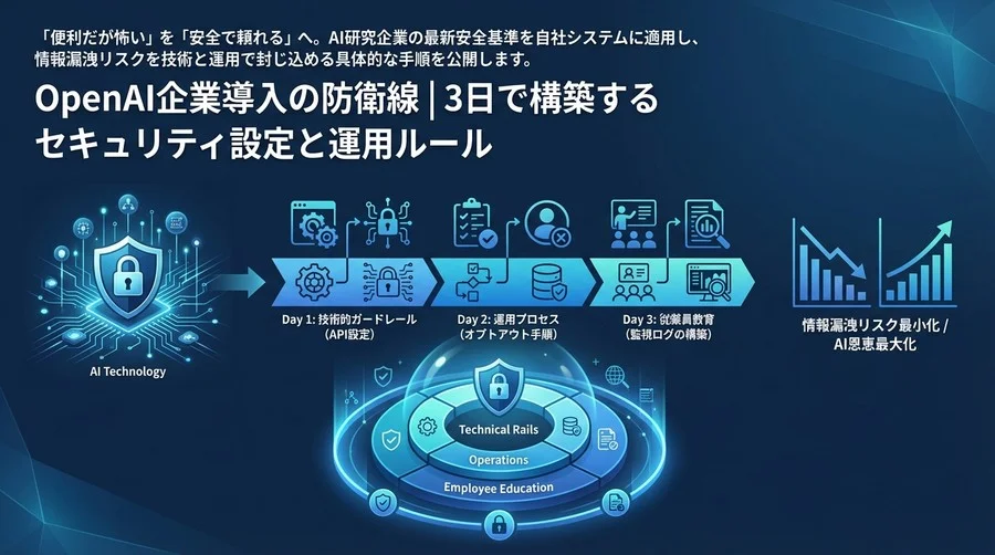 OpenAI企業導入の防衛線｜3日で構築するセキュリティ設定と運用ルール