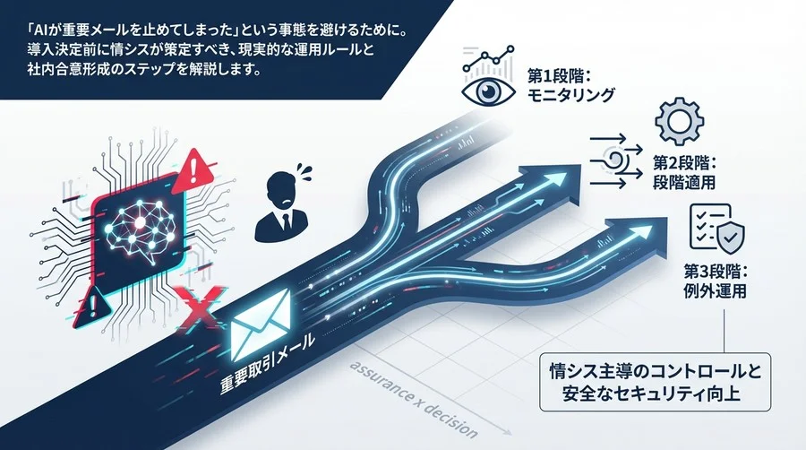 AIメール検知の「誤検知」を恐れるな：業務を止めないための運用設計と3段階導入ロードマップ