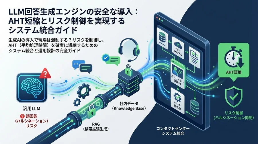 LLM回答生成エンジンの安全な導入：AHT短縮とリスク制御を実現するシステム統合ガイド