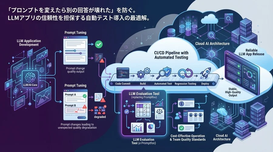 Promptfooで実現するLLM品質保証の自動化：CI/CDに組み込むプロンプト回帰テスト実践ガイド