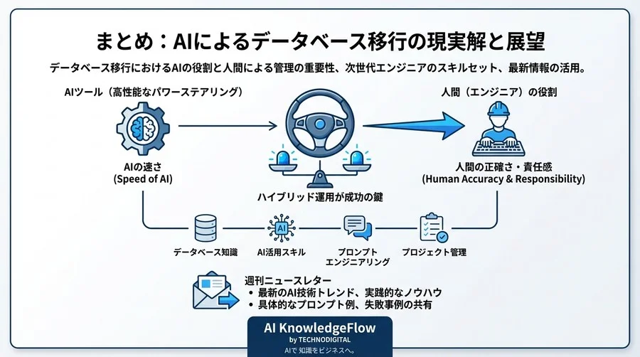 データベース移行の「AI自動変換」は救世主か、それとも新たな技術的負債か？現場視点で語るリスクと現実解 - Conclusion Image