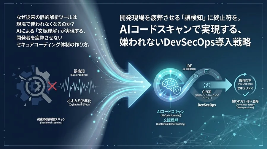 開発現場を疲弊させる「誤検知」に終止符を。AIコードスキャンで実現する、嫌われないDevSecOps導入戦略