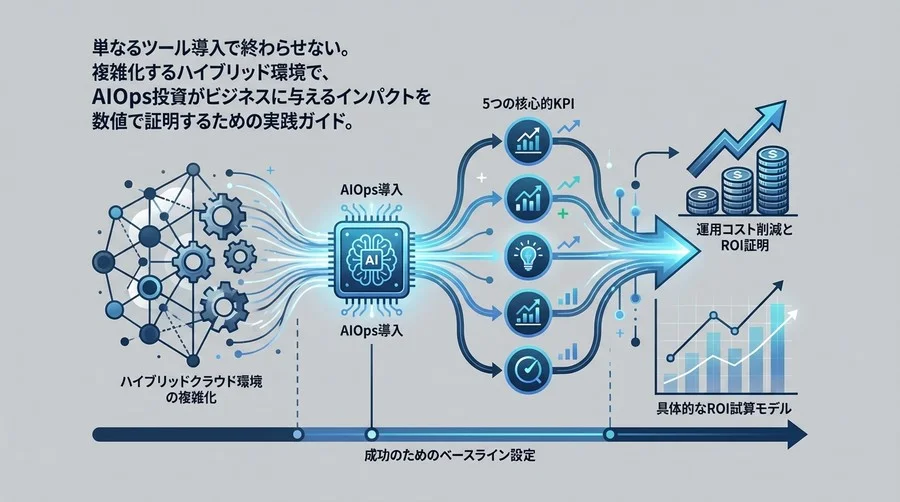 AIOps導入の稟議を通す：ハイブリッド環境の運用コスト削減とROIを証明する5つのKPI設計【経営視点】