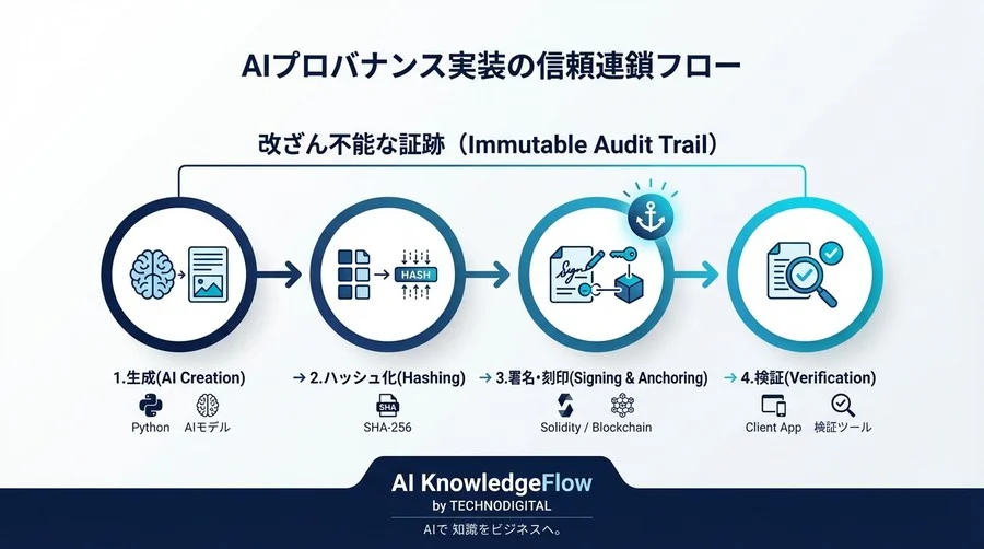 仕様書を読むな、手を動かせ。Pythonとブロックチェーンで実装するAIプロバナンスの「信頼の連鎖」 - Conclusion Image