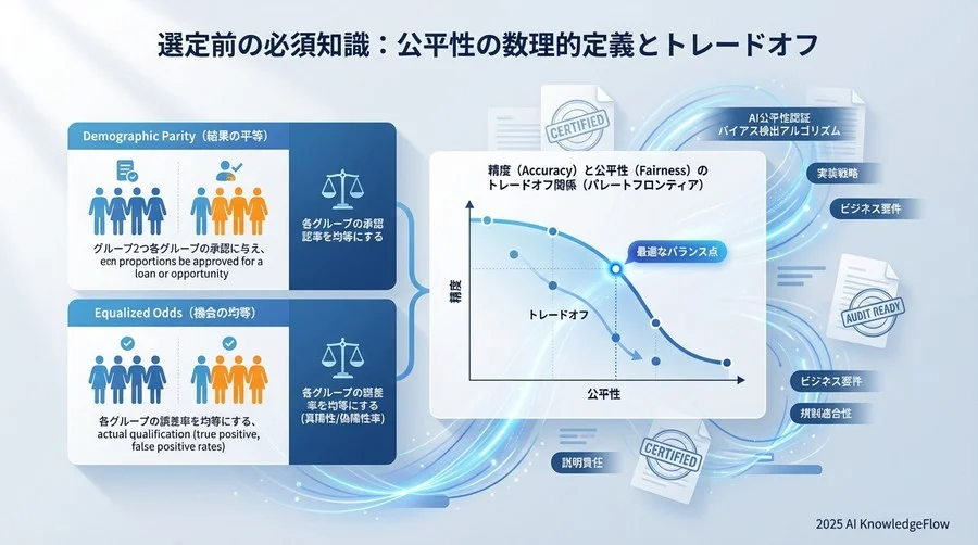 選定前の必須知識：公平性の数理的定義とトレードオフ - Section Image