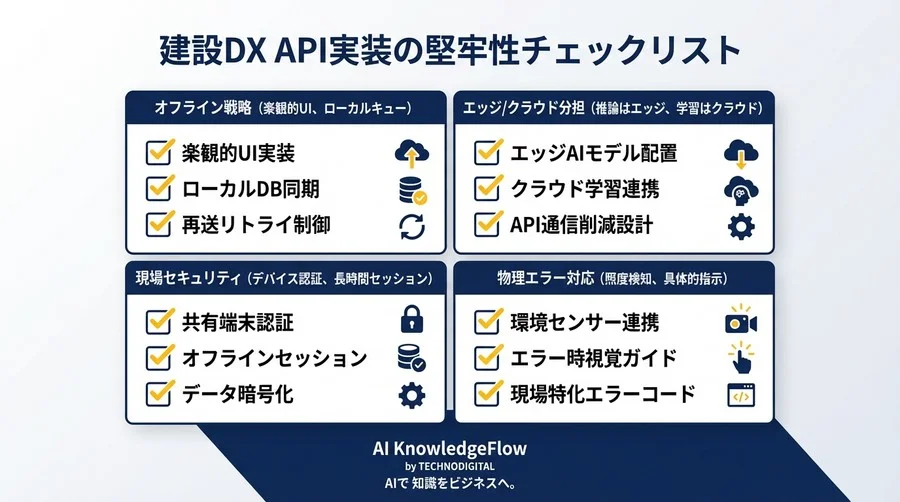 通信断でも止まらない建設DX：現場実装を成功させるエッジAI連携APIの技術仕様と実装パターン - Conclusion Image