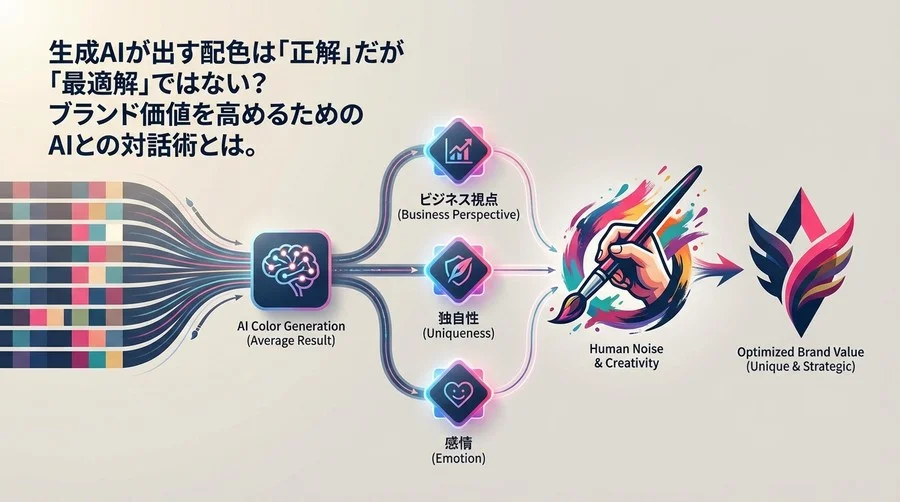 生成AIの配色はなぜ「平均点」止まりなのか？ロゴデザインの価値を最大化する色彩評価の3つの審美眼