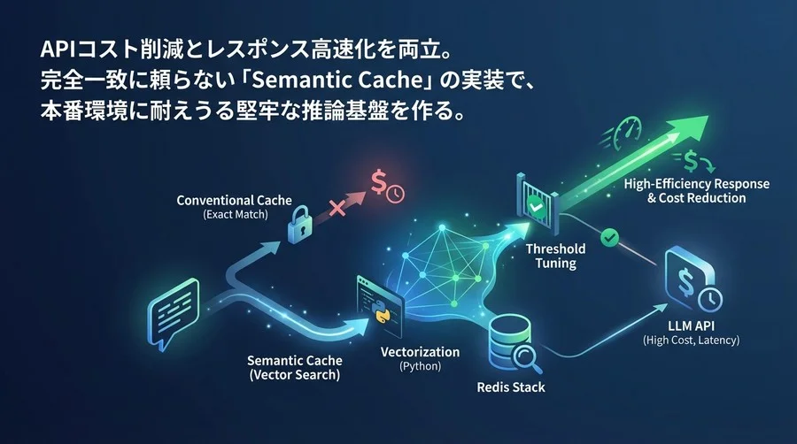 LLM APIコストを激減させる「Semantic Cache」実装戦略：Redisとベクトル検索で実現する高効率な推論基盤