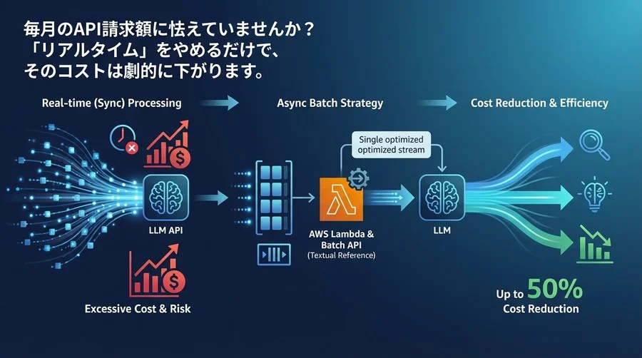 LLMコスト半減の衝撃：AWS Lambdaとバッチ処理で実現する「脱リアルタイム」戦略