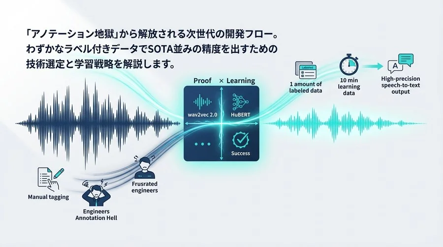 アノテーション地獄からの解放：自己教師あり学習で実現する少データ・高精度な音声認識開発