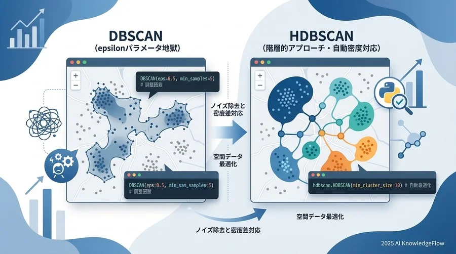 【検証】Pythonによる実装と比較実験：DBSCAN vs HDBSCAN - Section Image