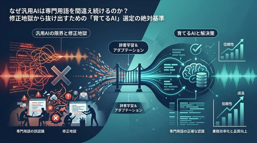 なぜ汎用AIは専門用語を間違え続けるのか？修正地獄から抜け出す「育てるAI」選定の絶対基準