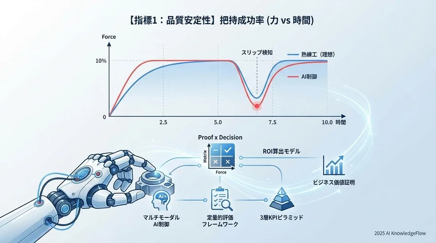 【指標1：品質安定性】熟練工の「手加減」を再現する把持成功率 - Section Image
