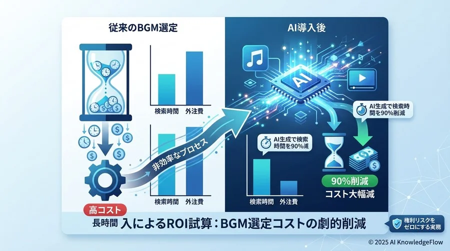1. 導入によるROI試算：BGM選定コストの劇的削減 - Section Image