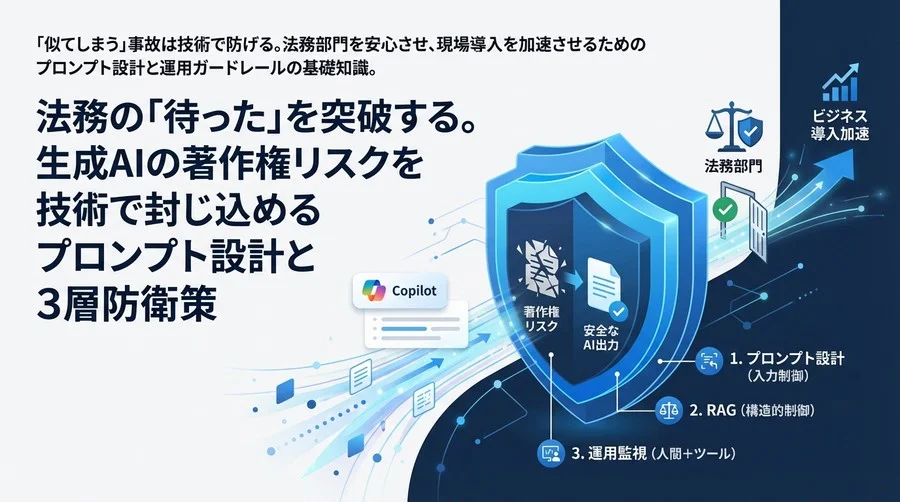法務の「待った」を突破する。生成AIの著作権リスクを技術で封じ込めるプロンプト設計と3層防衛策