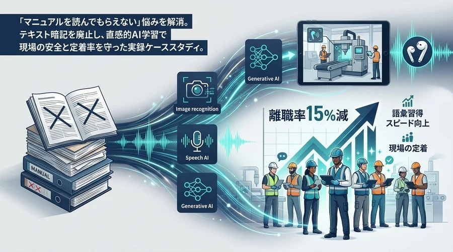 「マニュアルを捨てたら現場が動いた」画像×音声AIで離職率15%減を実現した製造現場の全記録
