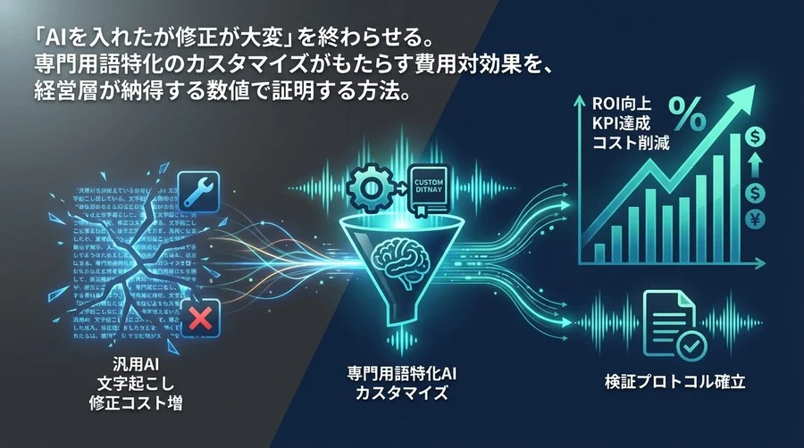 「AIを入れたが修正が大変」を終わらせる。専門用語特化のカスタマイズがもたらすROIの証明
