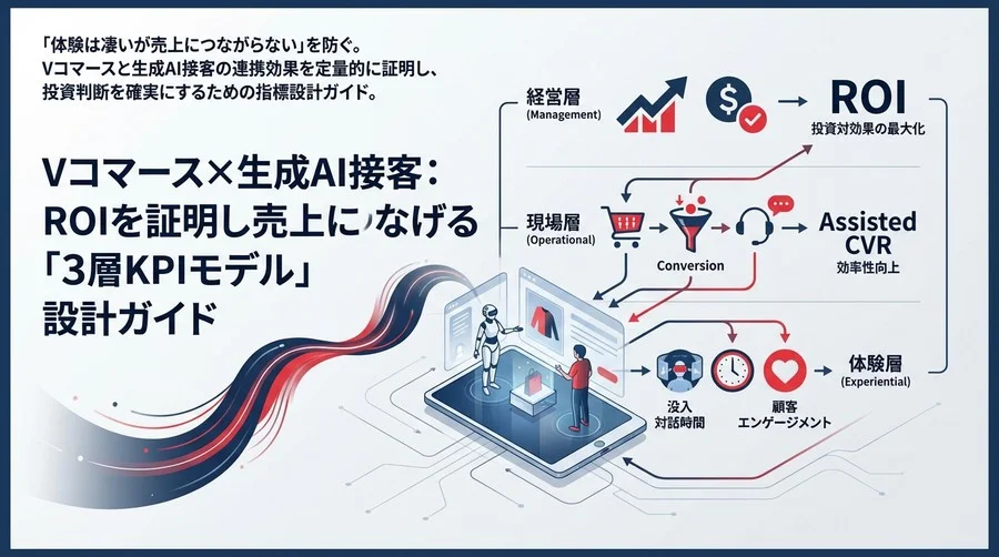 Vコマース×生成AI接客：ROIを証明し売上につなげる「3層KPIモデル」設計ガイド