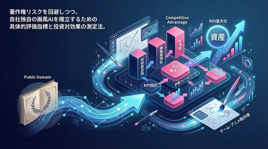 パブリックドメインAI画風学習のROI最大化：著作権リスクを資産に変えるKPI設計と評価指標