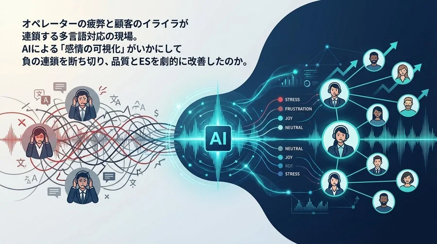 多言語CSの崩壊を防ぐAI音声感情解析：翻訳を超えた「心の可視化」がオペレーターを救う