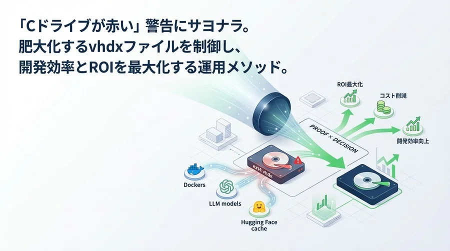 WSL2のディスク肥大化を解消！AI開発環境を守る仮想ディスク圧縮手順とROI最大化戦略の実践