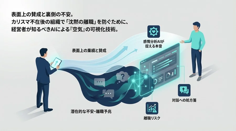 事業承継の成否を握る「組織の空気」：感情分析AIが捉える沈黙の離職予兆と対話への処方箋