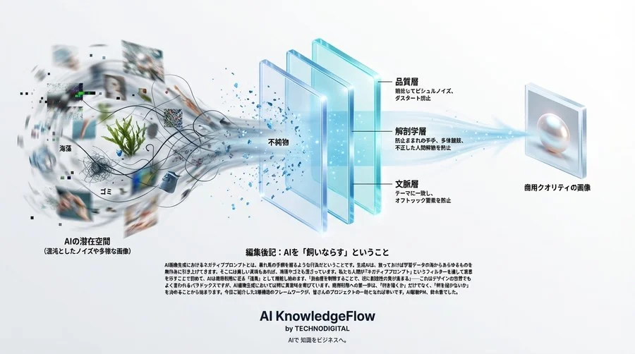 AI画像の品質は「引き算」で決まる。商用レベルに引き上げるネガティブプロンプト設計論 - Conclusion Image