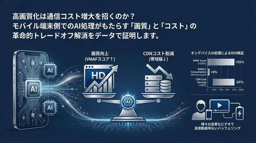 モバイル動画配信の「画質」と「コスト」を両立するAIアップスケーリング：オンデバイス処理のROI検証