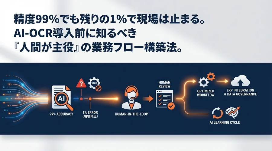 精度99%でも現場は止まる？AI-OCR導入前に知るべき「人間中心」の業務フロー構築法
