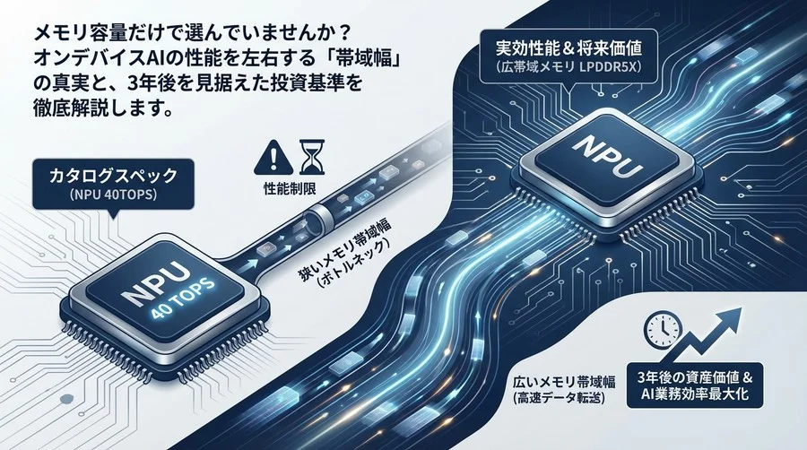 Copilot+ PC選定の真実：メモリ帯域幅が左右するAI業務効率と3年後の資産価値
