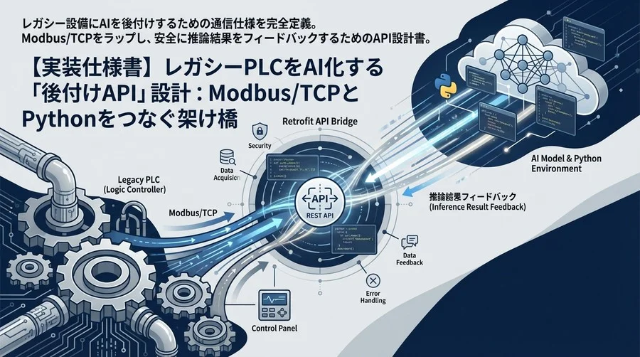 【実装仕様書】レガシーPLCをAI化する「後付けAPI」設計：Modbus/TCPとPythonをつなぐ架け橋