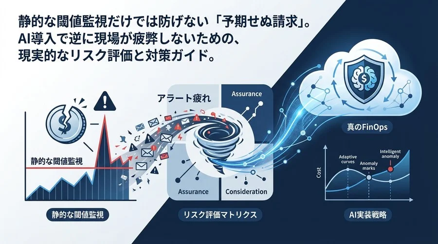 「AIでクラウドコスト異常検知」の落とし穴：アラート疲れを防ぎ、真のFinOpsを実現するリスク評価と実装戦略
