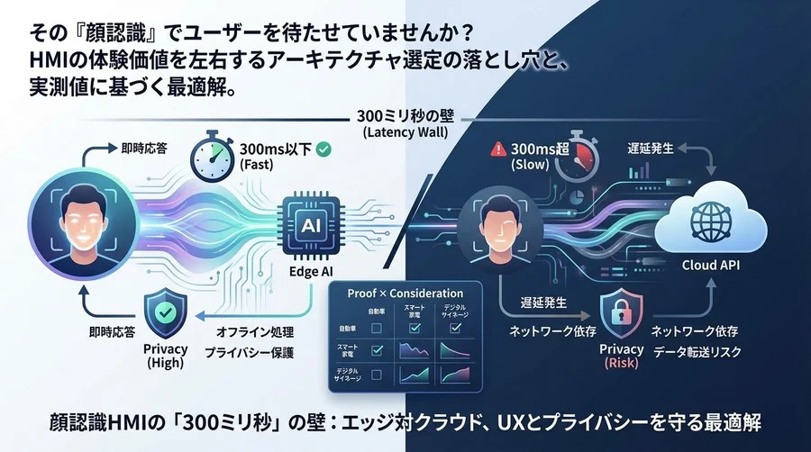 顔認識HMIの「300ミリ秒」の壁：エッジ対クラウド、UXとプライバシーを守る最適解