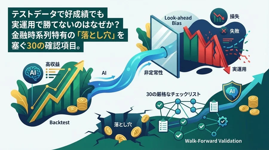 テストデータで勝てても実運用で失敗するのはなぜか？金融時系列予測の落とし穴を防ぐ30の厳格なチェックリスト