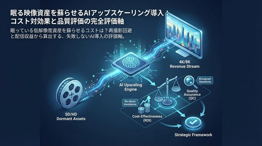 眠る映像資産を蘇らせるAIアップスケーリング導入：コスト対効果と品質評価の完全評価軸