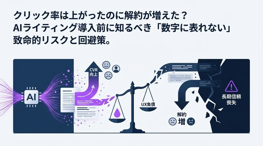 クリック率向上でも解約増？AIライティング導入前に知るべきUX負債とリスク回避策