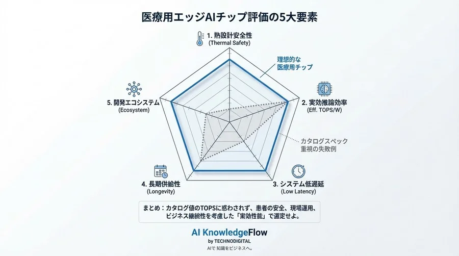カタログ値のTOPSは信じるな：ポータブル医療機器向け「低消費電力エッジAI」実測評価メソッド - Conclusion Image