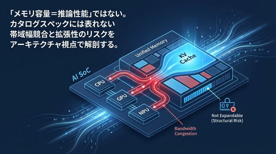 AI SoCのユニファイドメモリは万能か？KVキャッシュが招く帯域枯渇の構造的リスクと回避策