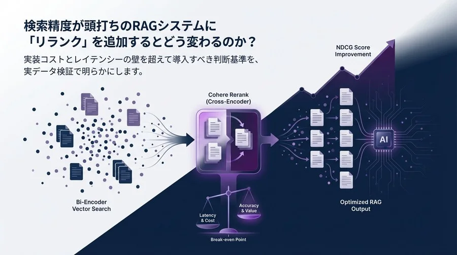 RAG精度改善の切り札「リランク」導入ガイド：Cohere Rerank検証とコスト対効果の損益分岐点