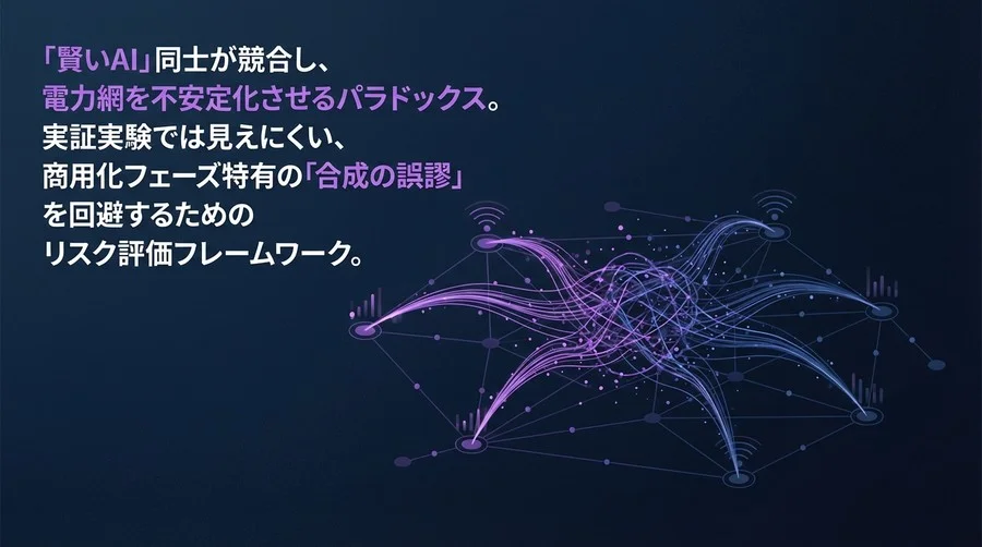 スマートグリッドの分散AI制御が招く「協調不全」のパラドックス：商用化に向けたリスク評価と回避策