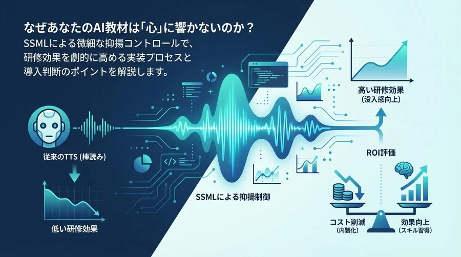 AI教材の研修効果向上：SSMLによる抑揚制御とROI評価