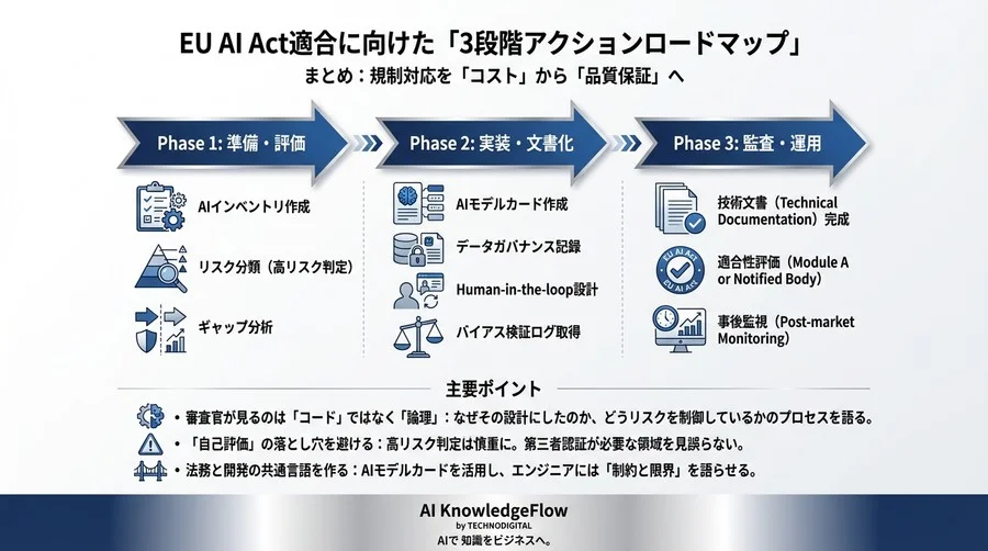 EU AI Act適合の壁「透明性レポート」攻略｜技術仕様書では通らない審査の実態と法務・開発連携の処方箋 - Conclusion Image
