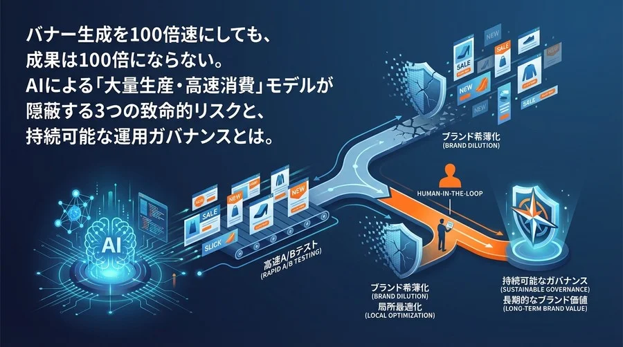 生成AIによる広告大量生産の代償｜高速A/Bテストが招くブランド毀損とガバナンスの壁